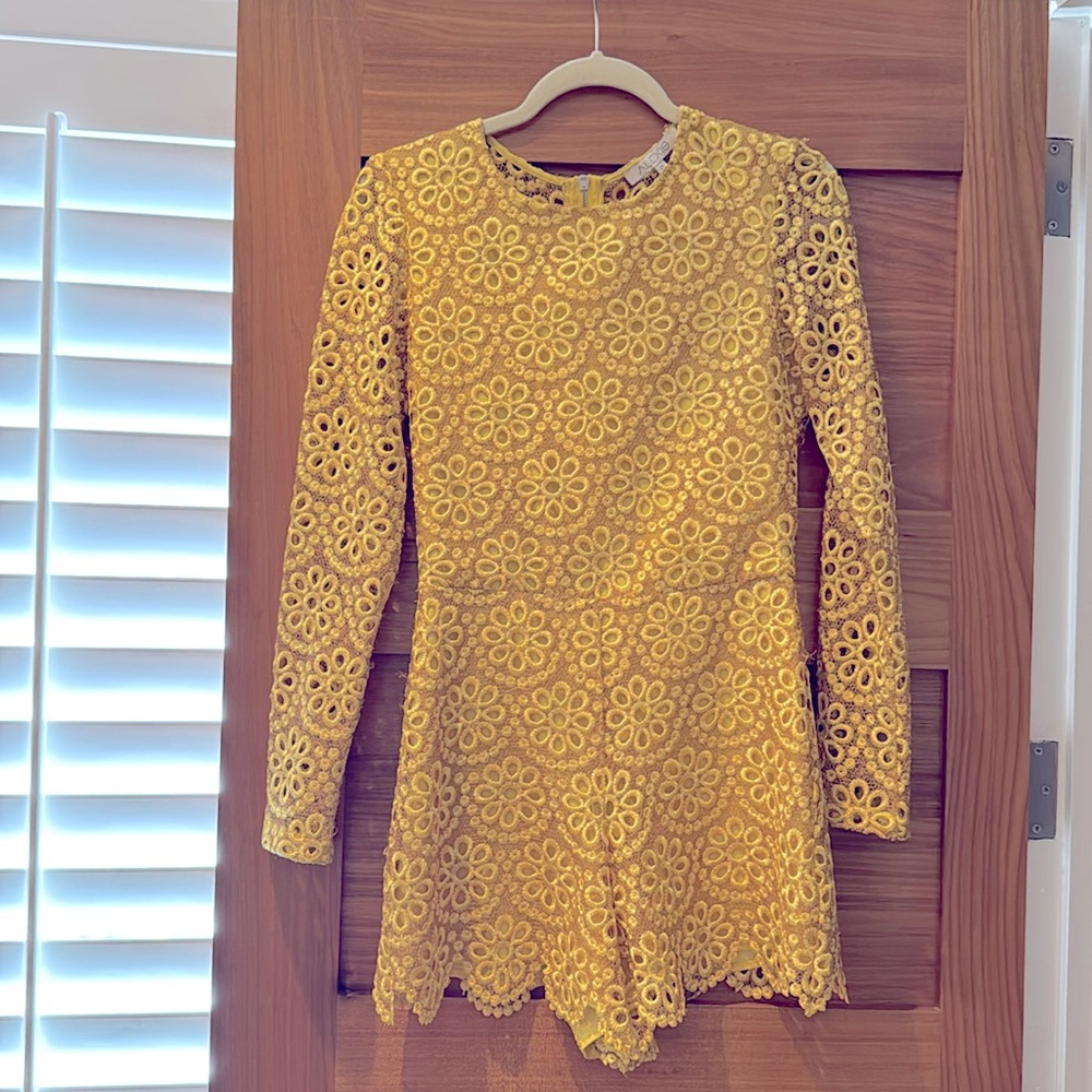 Yellow Alexis Lace Romper
